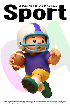 PSD 편집이미지 스포츠 컬러 유니폼 놀이 달리기 운동 미식축구 던지기 즐거움 애니메이션 이미지편집 편집3D 옷 감정 모션 건강 3D 구기 파일형식