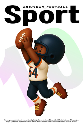 PSD 편집이미지 캐릭터 어린이 스포츠 유니폼 공 모션 협력 운동선수 경고 미소 운동 미식축구 잡기 헬멧 역동적 이미지편집 편집3D 옷 컨셉 표정 건강 사람 3D 구기 보호장비 파일형식