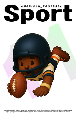 PSD 편집이미지 디자인 어린이 스포츠 포즈 공 필드 협력 경기 그래픽 달리기 운동 미식축구 경쟁 액션 이미지편집 편집3D 컨셉 모션 건강 사람 3D 구기 파일형식