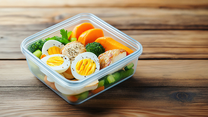 JPG 편집이미지 채소 반찬 요리 계란 식사 당근 신선 브로콜리 준비 도시락 건강식 나무탁자 간편조리식품 편집실사 AI포토 AI콘텐츠 음식 탁자 뿌리채소 알 CG 파일형식