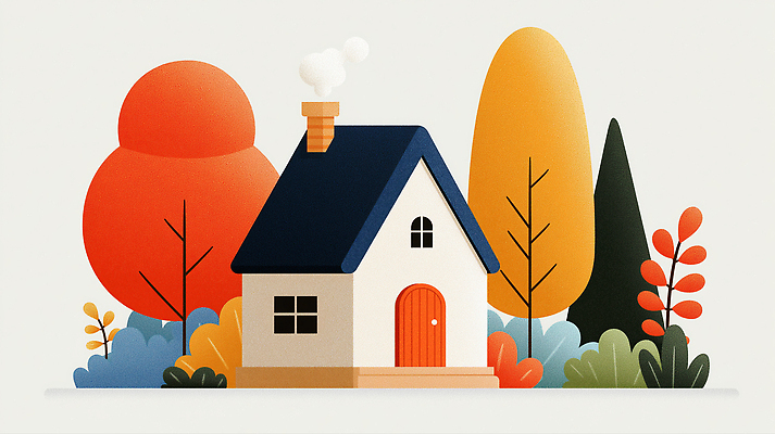 JPG 나무 백그라운드 잎 일러스트 자연 주택 풍경 일상 빨간색 초록색 노란색 평화 주황색 고요 가을 치장 색감 풍요 경관 국내일러스트 AI일러스트 AI콘텐츠 식물 계절 컬러 컨셉 건물 라이프 생태계 파일형식