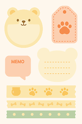 손글씨 디자인 컬러 스티커 패턴 일러스트 곰 문구용품 장식 장난감 꼬리표 사각형 사무용품 메모지 원형 발자국 아이템 아기자기 국내일러스트 AI파일 도형 동물 컨셉 무늬 포유류 자국 라벨 오브젝트 파일형식 벡터