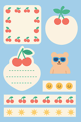 디자인 컬러 스티커 패턴 채소 과일 일러스트 곰 문구용품 미소 풍경 그래픽 장식 여름 귀여움 달력 표현 체리 서핑 만화 국내일러스트 AI파일 동물 계절 컨셉 무늬 포유류 표정 수상스포츠 오브젝트 파일형식 벡터