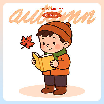 계절 행복 어린이 컬러 단풍 잎 일러스트 가족 자연 풍경 취미 야외 책 학습 독서 스카프 가을 즐거움 국내일러스트 AI파일 식물 교육 감정 관계 사람 목도리 생태계 파일형식 벡터