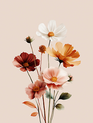 JPG 식물 디자인 꽃 감정 화초 여유 예술 컬러 꽃다발 백그라운드 일러스트 자연 생명 장식 봄 화려 오브젝트 꽃말 조화 뷰티풀 국내일러스트 AI일러스트 AI콘텐츠 계절 컨셉 생태계 파일형식