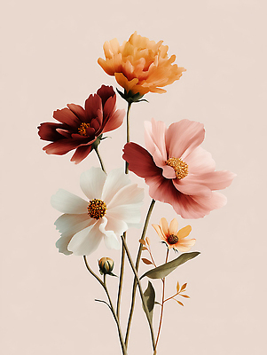 JPG 식물 꽃잎 꽃 분홍색 컬러 꽃다발 잎 일러스트 자연 따뜻함 밝음 풍경 장식 꽃병 봄 향기 조화 뷰티풀 색채 국내일러스트 AI일러스트 AI콘텐츠 계절 생태계 냄새 파일형식