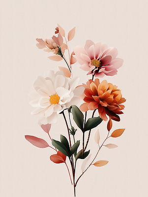 JPG 식물 디자인 꽃잎 꽃 화초 예술 컬러 꽃다발 백그라운드 잎 일러스트 자연 생명 장식 청춘 분위기 화사함 감성 조화 뷰티풀 국내일러스트 AI일러스트 AI콘텐츠 컨셉 생태계 파일형식