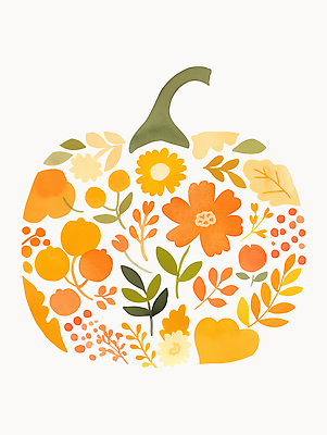 JPG 모양 식물 디자인 꽃 감정 예술 컬러 잎 일러스트 자연 호박 따뜻함 풍경 장식 가을 화합 조화 창의력 국내일러스트 AI일러스트 AI콘텐츠 계절 채소 생태계 파일형식