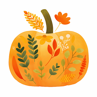 JPG 식물 디자인 꽃 예술 컬러 잎 일러스트 자연 호박 장식 농작물 성장 벚꽃 가을 공예 그림 유기농 심플 국내일러스트 AI일러스트 AI콘텐츠 웰빙 계절 농업 채소 취미 생태계 파일형식