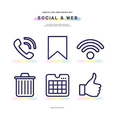 아이콘 디자인 그래픽 자료 웹 달력 쓰레기통 와이파이 심플 통화 북마크 소셜미디어 좋음 2D아이콘 AI파일 컨셉 인터넷 모션 무선인터넷 파일형식 벡터