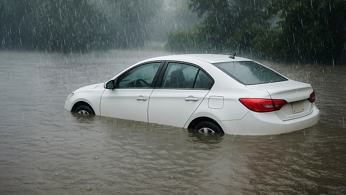 JPG 편집이미지 도로 자동차 날씨 경고 물 도시 위험 홍수 자연재해 폭우 흐림 편집실사 AI포토 AI콘텐츠 자연요소 길 육상교통 컨셉 교통시설 CG 재해 파일형식