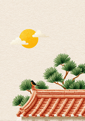 JPG 식물 전통 문화 일러스트 자연 조류 아침 지붕 한옥 한국 풍경 일상 햇빛 평화 고요 가을 소나무 그림 조화 뷰티풀 색감 국내일러스트 AI일러스트 AI콘텐츠 주간 나무 동물 한국전통 계절 아시아 컨셉 고건축 라이프 태양 생태계 파일형식