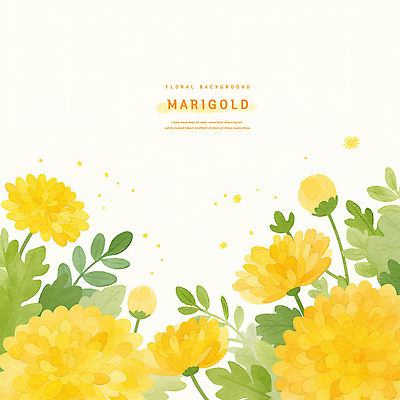 PSD 식물 디자인 꽃 여유 백그라운드 잎 일러스트 자연 생명 해바라기 수채화 풍경 노란색 고요 조화 소통 뷰티풀 생동감 매리골드 국내일러스트 감정 컬러 컨셉 생태계 파일형식