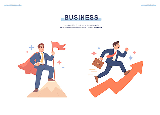 남자 일러스트 회사 비즈니스 응원 성공 친구 힘 도전 성장 깃발 발전 목표 상승 열정 리더쉽 국내일러스트 AI파일 감정 컨셉 관계 사람 파일형식 벡터