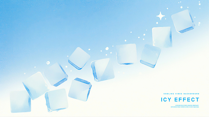 PSD 디자인 컬러 조각 백그라운드 일러스트 자연 물 빛 얼음 분위기 차가움 시원함 상쾌 화사함 감성 뷰티풀 효과 흩어짐 국내일러스트 자연요소 감정 컨셉 생태계 파일형식