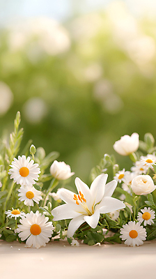 JPG 식물 편집이미지 꽃 백그라운드 자연 생명 풍경 초록색 햇빛 정원 데이지 화사함 조화 뷰티풀 편집실사 AI포토 AI콘텐츠 컬러 컨셉 태양 CG 생태계 파일형식