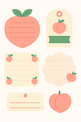 모양 디자인 예술 컬러 백그라운드 스티커 일러스트 문구용품 수채화 그래픽 장식 라벨 사무용품 크기 복숭아 비율 색감 국내일러스트 AI파일 과일 프레임 오브젝트 파일형식 벡터