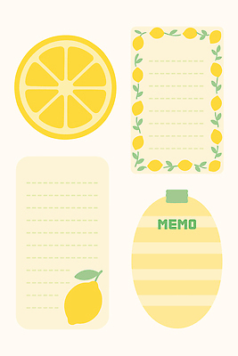 디자인 사계절 컬러 일러스트 자연 문구용품 일상 사무용품 공책 기록 메모지 레몬 서식 심플 정리 상큼 꾸미기 창의력 테마 국내일러스트 AI파일 계절 과일 라이프 오브젝트 생태계 파일형식 벡터