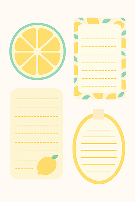 클립아트 손글씨 디자인 패턴 일러스트 문구용품 타이포그라피 일상 노란색 사무용품 기록 메모지 레몬 오브젝트 문서 심플 꾸미기 아기자기 국내일러스트 AI파일 문자 컬러 컨셉 무늬 과일 라이프 파일형식 벡터