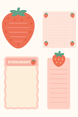 손글씨 디자인 분홍색 컬러 패턴 일러스트 딸기 문구용품 학용품 그래픽 필기구 귀여움 사무용품 공책 메모지 준비물 창의력 Stationery 아기자기 국내일러스트 AI파일 컨셉 무늬 과일 오브젝트 파일형식 벡터