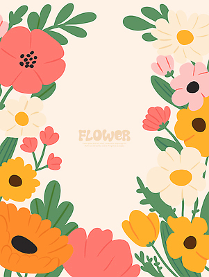 식물 디자인 꽃 컬러 백그라운드 패턴 일러스트 자연 벽지 그래픽 장식 감각 화려 그림 조화 뷰티풀 생동감 국내일러스트 AI파일 컨셉 무늬 생태계 파일형식 벡터