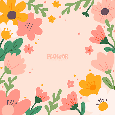 문양 디자인 꽃 분홍색 컬러 꽃다발 백그라운드 잎 패턴 일러스트 자연 장식 화사함 조화 상상력 아기자기 국내일러스트 AI파일 식물 컨셉 무늬 생태계 파일형식 벡터