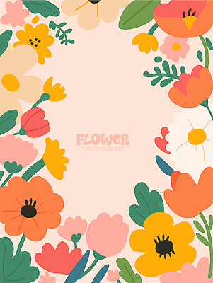 식물 디자인 꽃 화초 컬러 백그라운드 패턴 일러스트 자연 장식 정원 감각 부드러움 화사함 조화 뷰티풀 생동감 국내일러스트 AI파일 컨셉 무늬 생태계 파일형식 벡터