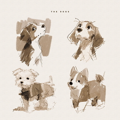 PSD 동물 예술 일러스트 생명 수채화 표정 반려동물 귀여움 다양 개 강아지 테리어 그림 비글 소형견 드로잉 성격 특징 국내일러스트 다수 컨셉 포유류 미술 파일형식