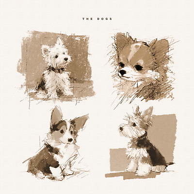 PSD 동물 디자인 예술 포즈 일러스트 털 표정 반려동물 표현 원화 개 강아지 스케치 그림 고슴도치 창작 돈 포유류 미술 파일형식