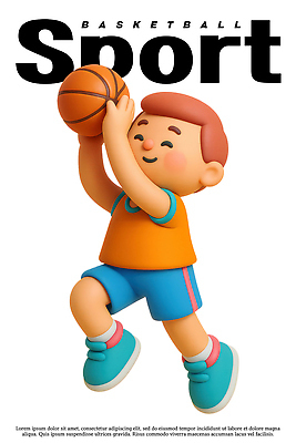 PSD 편집이미지 캐릭터 디자인 어린이 스포츠 백그라운드 공 모션 놀이 농구 표정 미소 운동 3D 게임 그리기 던지기 즐거움 애니메이션 창의성 편집3D 감정 건강 사람 구기 디지털합성 파일형식