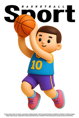 PSD 편집이미지 캐릭터 어린이 스포츠 모션 청소년 놀이 농구 농구공 운동복 3D 활발 게임 즐거움 스포츠캐릭터 창작 디지털아트 편집3D 옷 감정 컨셉 공 사람 구기 디지털합성 파일형식