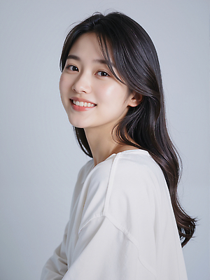 JPG 편집이미지 헤어스타일 여자 감정 포즈 백그라운드 조명 미소 청춘 흰색 표현 편안함 뷰티풀 의료성형뷰티 편집실사 AI인물포토 AI콘텐츠 컬러 컨셉 표정 사람 감각 CG 파일형식 AI포토