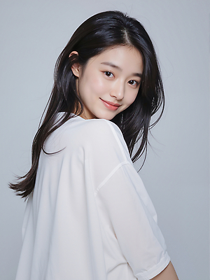 JPG 편집이미지 긴머리 헤어스타일 여자 감정 얼굴 포즈 미소 웃음 캐주얼 뷰티풀 의료성형뷰티 스타일 편집실사 AI인물포토 AI콘텐츠 옷 표정 사람 신체부위 CG 파일형식 AI포토
