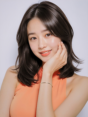 JPG 편집이미지 헤어스타일 옷 여자 얼굴 포즈 백그라운드 미소 뷰티 카메라 주황색 매력적 부드러움 턱 뷰티풀 의료성형뷰티 스타일 편집실사 AI인물포토 AI콘텐츠 컬러 컨셉 표정 사람 신체부위 전자제품 감각 CG 파일형식 AI포토