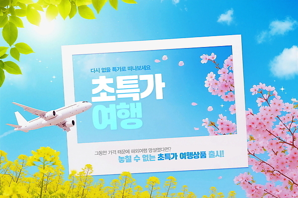PSD 편집이미지 꽃 여행 봄꽃 자연 하늘 비행기 풍경 탐험 즐거움 출발 여행상품 여행준비 이미지편집 식물 감정 컨셉 항공교통 대중교통 봄 준비 생태계 파일형식