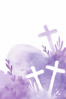 JPG 식물 디자인 꽃 기독교 종교 예술 컬러 백그라운드 십자가 일러스트 자연 추상 장식 보라색 표현 분위기 신비 심플 감성 국내일러스트 AI일러스트 AI콘텐츠 컨셉 무늬 생태계 파일형식