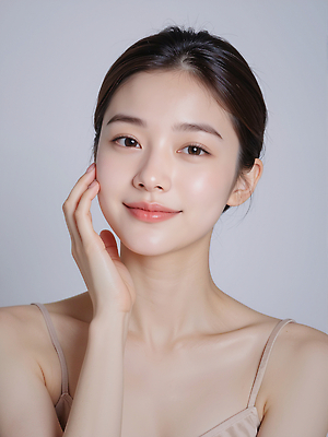 JPG 편집이미지 여자 얼굴 조명 청춘 뷰티 촬영 매력적 편안함 피부 자기관리 의료성형뷰티 편집실사 AI인물포토 AI콘텐츠 컨셉 사람 신체부위 감각 CG 파일형식 AI포토