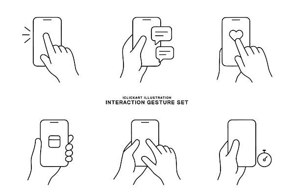 손 디자인 일러스트 커뮤니케이션 기술 손짓 스마트폰 스크린 터치 표현 어플리케이션 애니메이션 기능 조작 사용자 사용방법 국내일러스트 AI파일 모션 신체부위 핸드폰 스마트기기 방법 파일형식 벡터
