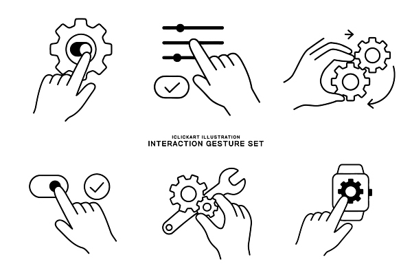 도형 손 디자인 일러스트 기술 손짓 기계 터치 어플리케이션 조정 클릭 기어 설정 인터페이스 조작 사용자 사용방법 상호작용 국내일러스트 AI파일 모션 신체부위 수상스포츠 방법 파일형식 벡터