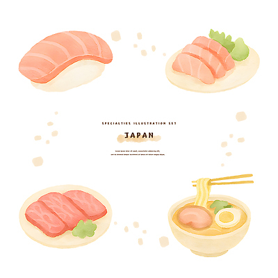 PSD 전통 예술 음식 일러스트 어류 요리 일본 식사 초밥 라멘 면류 맛 해산물 먹거리 신선도 간편조리식품 국내일러스트 아시아 컨셉 수중동물 일본음식 파일형식