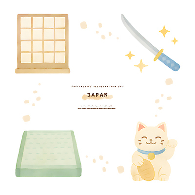 PSD 동물 전통 디자인 문화 예술 컬러 쿠션 일러스트 창문 한국 개구리 장식 세트 귀여움 일본 고양이 칼 오브젝트 그림 아시아 컨셉 포유류 양서류 반려동물 파일형식