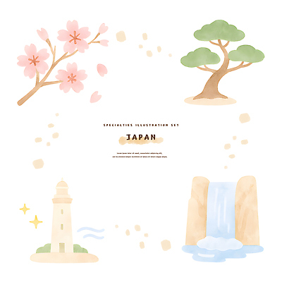 PSD 나무 식물 전통 문화 예술 바다 여행 일러스트 자연 수채화 등대 풍경 강 일본 봄 폭포 벚꽃 소나무 뷰티풀 디지털아트 국내일러스트 계절 꽃 아시아 생태계 파일형식