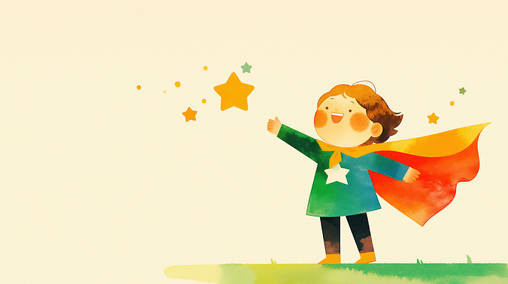 JPG 행복 별 어린이 컬러 일러스트 하늘 미소 웃음 기쁨 꿈 자유 도전 기운 표현 망토 즐거움 화가 슈퍼맨 상상력 창의성 국내일러스트 AI일러스트 AI콘텐츠 자연요소 직업 감정 컨셉 표정 사람 영웅 파일형식