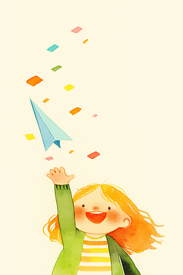 JPG 디자인 행복 어린이 컬러 일러스트 모션 놀이 날리기 비행기 웃음 소녀 장난감 자유 종이비행기 즐거움 상상력 주목 창의성 동심 아기자기 국내일러스트 AI일러스트 AI콘텐츠 여자 감정 컨셉 항공교통 대중교통 표정 사람 종이접기 파일형식