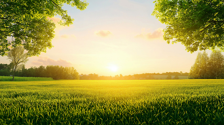 JPG 나무 편집이미지 여유 자연 하늘 아침 따뜻함 풍경 초원 초록색 햇빛 평화 일출 시골 조용 뷰티풀 새소리 편집실사 AI포토 AI콘텐츠 주간 식물 감정 컬러 컨셉 태양 노을 CG 생태계 파일형식