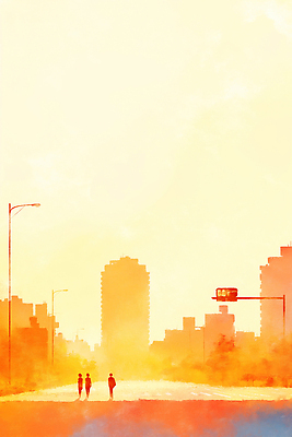 JPG 여유 백그라운드 일러스트 자연 하늘 거리 따뜻함 풍경 여러명 두명 건물 일상 걷기 노을 주황색 황혼 일몰 산책 도시 국내일러스트 AI일러스트 AI콘텐츠 자연요소 건축물 감정 컬러 다수 모션 휴식 사람 라이프 생태계 파일형식