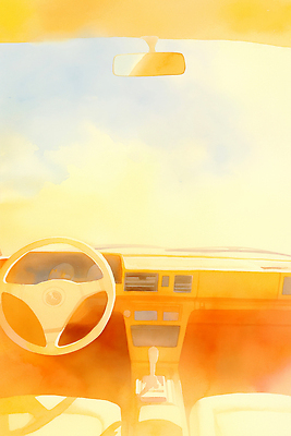 JPG 도로 컬러 여행 일러스트 자동차 자연 아침 바람 따뜻함 풍경 내부 여름 햇빛 평화 드라이브 자유 루프 스티어링휠 시야 대시보드 국내일러스트 AI일러스트 AI콘텐츠 주간 자연요소 계절 길 육상교통 컨셉 교통시설 날씨 태양 운전 생태계 파일형식