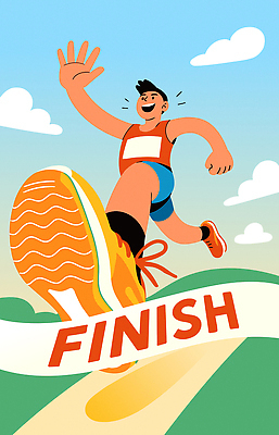 남자 행복 스포츠 일러스트 성공 경기 운동복 달리기 운동 경쟁 기쁨 체육 마라톤 결승선 주자 카운트다운 국내일러스트 AI파일 옷 감정 컨셉 모션 건강 사람 육상스포츠 파일형식 벡터