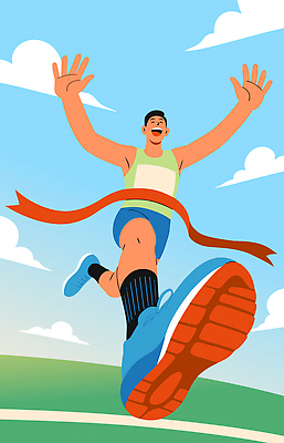 일러스트 하늘 성공 운동선수 운동복 달리기 운동 축제 경쟁 활발 기쁨 에너지 우승 프라이팬 목표 연습 트랙 마라톤 스포트라이트 결승선 국내일러스트 AI파일 옷 감정 스포츠 컨셉 모션 주방용품 건강 경기 최고 육상스포츠 파일형식 벡터