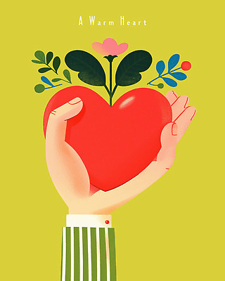 PSD 식물 손 디자인 꽃 행복 감정 일러스트 자연 따뜻함 빨간색 순수 모던 그림 뷰티풀 창의성 초록배경 국내일러스트 컬러 백그라운드 컨셉 신체부위 초록색 생태계 파일형식